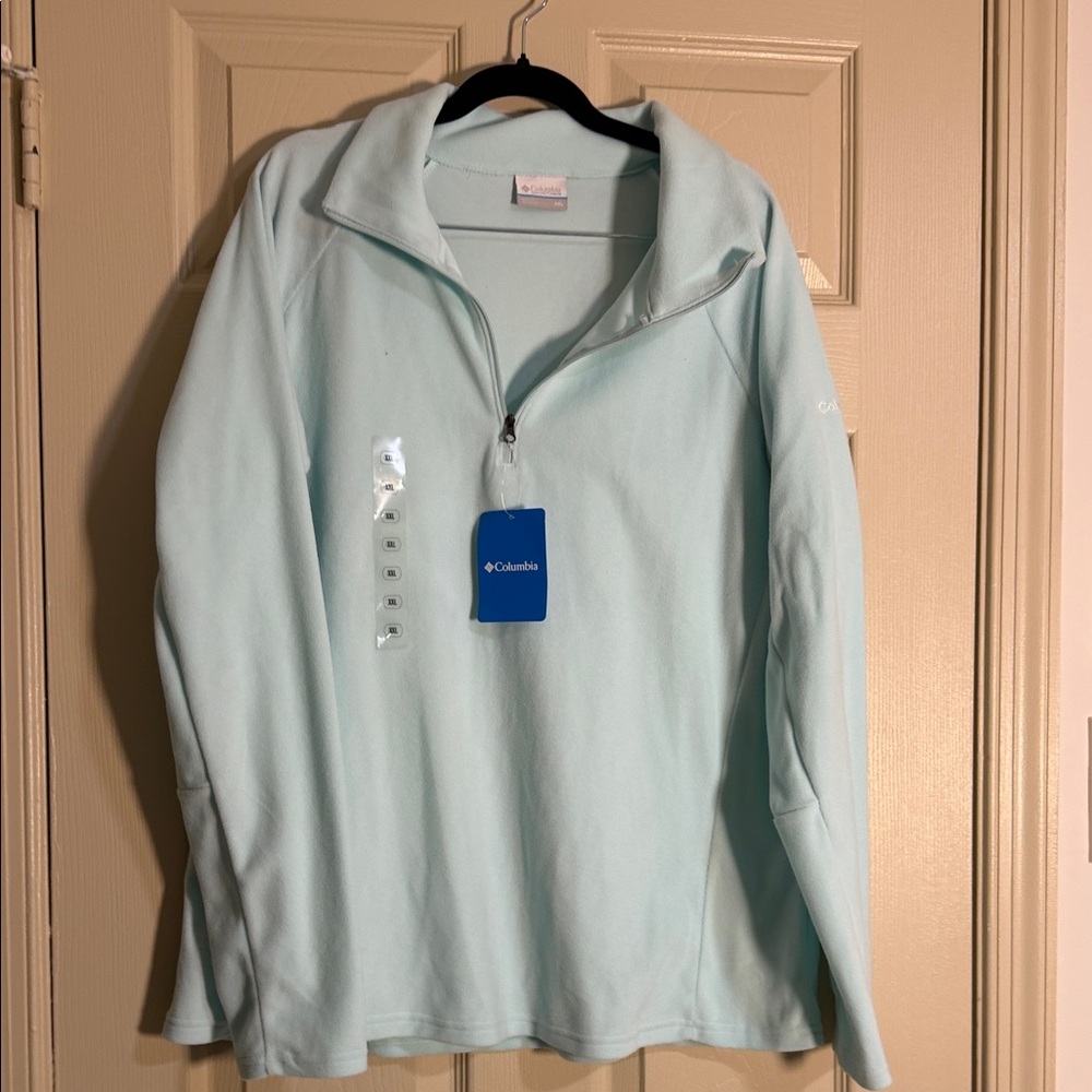 NWT Columbia Pale Green/blue Quarter-Zip Pullover XXL A157